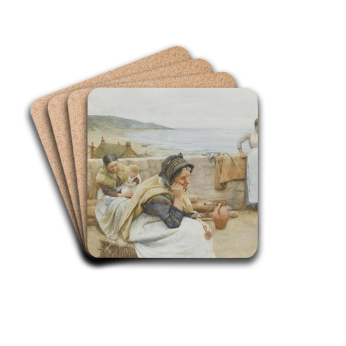 A Village Idyll by Walter Langley Drink Coasters - set of 4