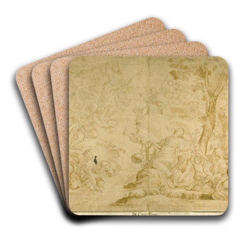 Moses Tapping the Rock by After Ciro Ferri Art Drink Coaster set