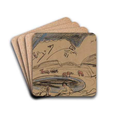 Bergsee by Ernst Ludwig Kirchner Drink Coasters - set of 4