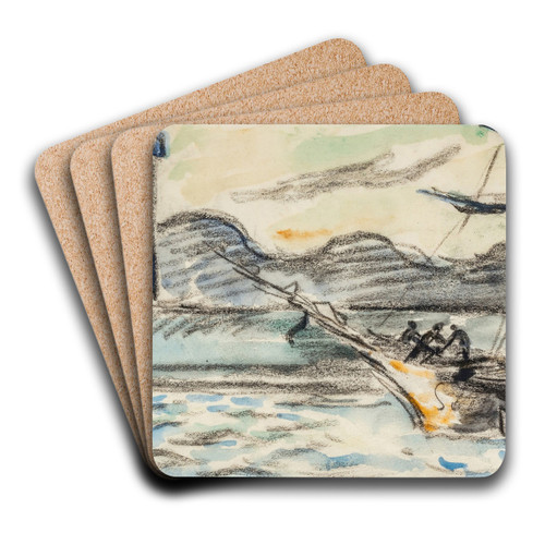 Saint-Tropez. Le phare et la jete by Paul Signac Art Drink Coaster set Saint-Tropez. Le phare et la jete by Paul Signac Art Drink Coaster set