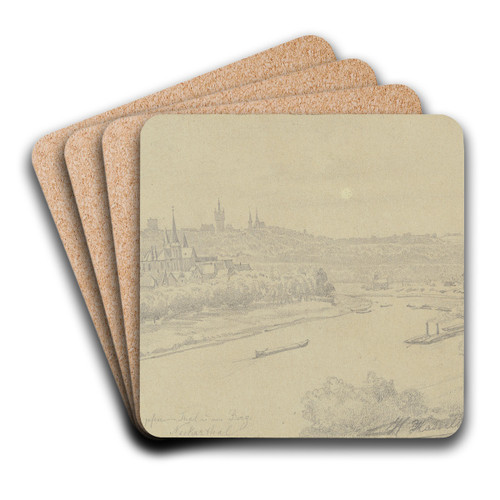 Ansicht von Wimpfen am Neckar by Johann Heinrich Hasselhorst Art Drink Coaster set