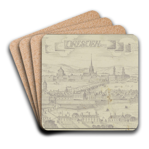 Ansicht von Dresden von Osten by Johann Baptist Reiser Art Drink Coaster set