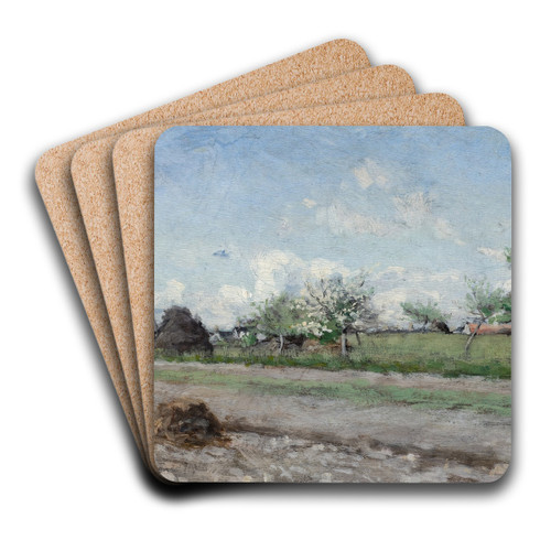 Apple Tree in Flower. Motif from Barbizon by Axel Lindman Art Drink Coaster set