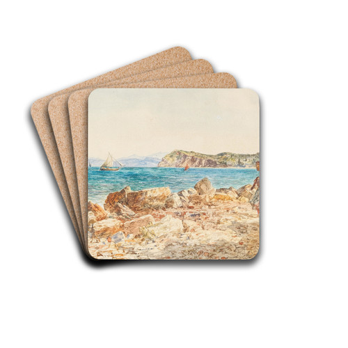 Kstenmotiv Durazzo by Anton Perko Drink Coasters - set of 4 Kstenmotiv Durazzo by Anton Perko Drink Coasters - set of 4
