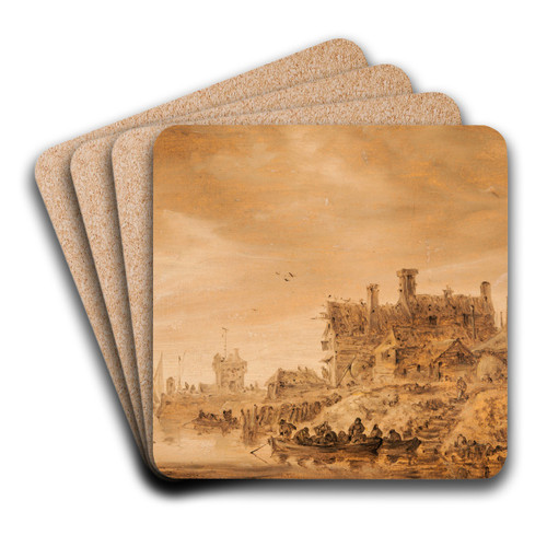 Coast Scene by Jan van Goyen Art Drink Coaster set