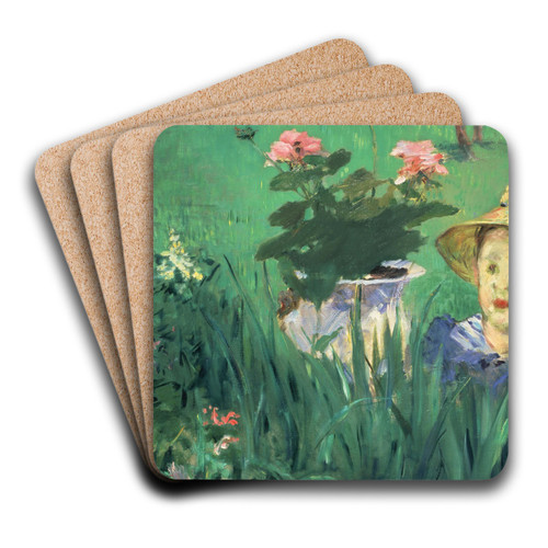 Boy In Flowers (Jacques Hosched) by douard Manet Art Drink Coaster set