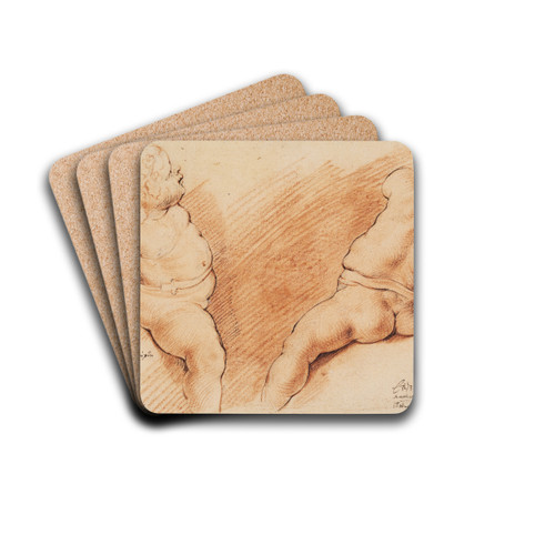 Kentaur betvunget af Amor Antik skulpturgruppe To studier af Amor, den ene set fra hjre, den anden bagfra by Willem Panneels Drink Coasters - set of 4