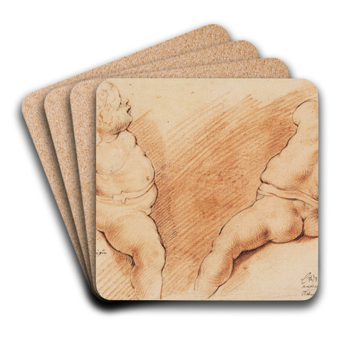 Kentaur betvunget af Amor Antik skulpturgruppe To studier af Amor, den ene set fra hjre, den anden bagfra by Willem Panneels Art Drink Coaster set