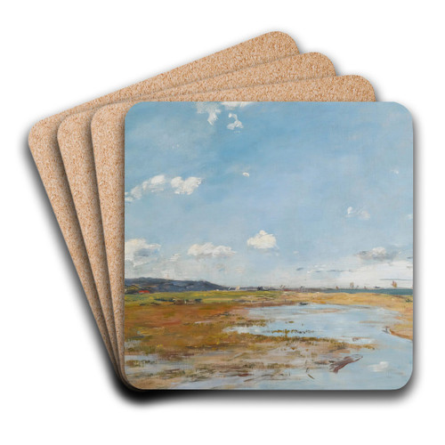 Deauville. Le Rivage by Eugne Boudin Art Drink Coaster set