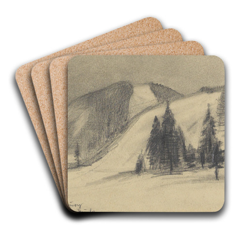 Obersteirische Winterlandschaft by Karl Wiener Art Drink Coaster set