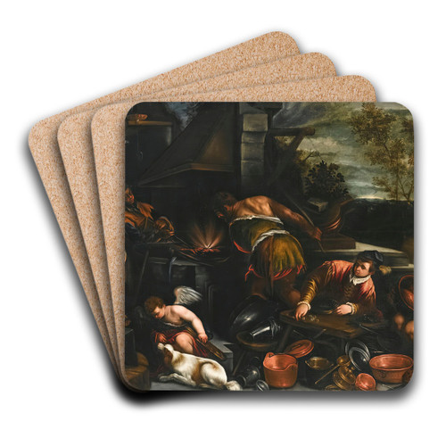 Vulcan's Forge by Follower of Jacopo da Ponte Art Drink Coaster set