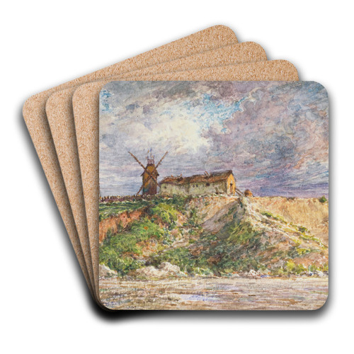La Butte aux Moulins  Montmartre by Jean-Baptiste-Franois Arnaud-Durbec Art Drink Coaster set