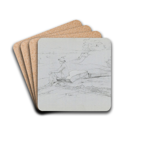 Study for 'White Mountains from North Conway, New Hampshire' (recto) by David Johnson Drink Coasters - set of 4 Study for 'White Mountains from North Conway, New Hampshire' (recto) by David Johnson Drink Coasters - set of 4