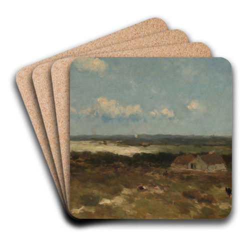 Dune landscape by Johan Hendrik Weissenbruch Art Drink Coaster set Dune landscape by Johan Hendrik Weissenbruch Art Drink Coaster set