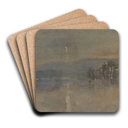 Moonlight Landscape by David Cox Art Drink Coaster set