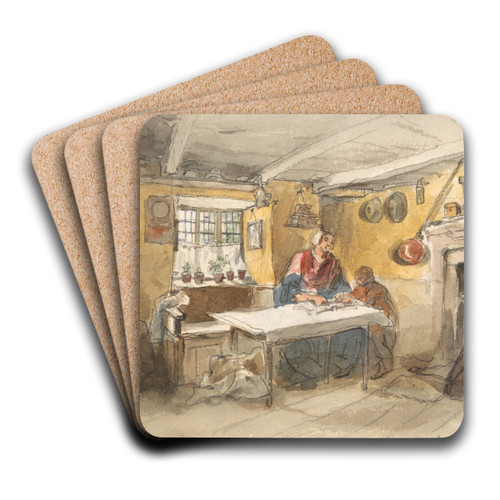At Mrs. Bulley's, Hooe, near Plymouth by Henry Perlee Parker Art Drink Coaster set