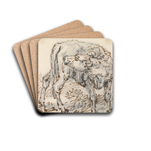 Study of a Calf by Sawrey Gilpin Drink Coasters - set of 4