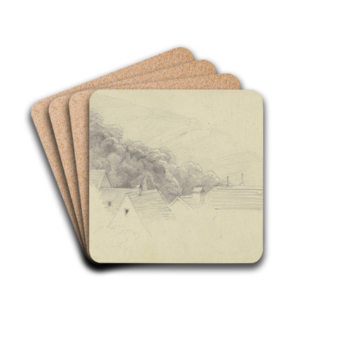 View of Heidelberg by Otto Scholderer Drink Coasters - set of 4 View of Heidelberg by Otto Scholderer Drink Coasters - set of 4