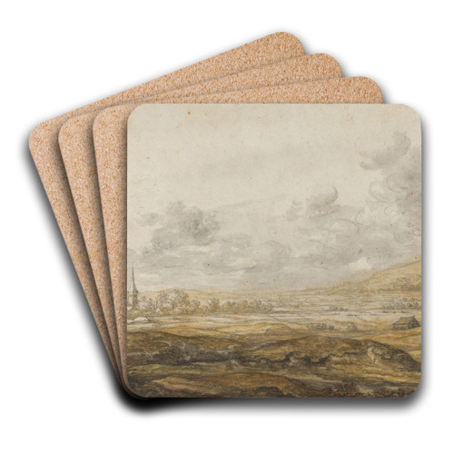 Panoramic Landscape along the Rhine by Aelbert Cuyp Art Drink Coaster set