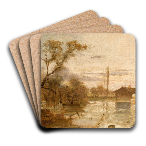 Landscape by Pantaleon Szyndler Art Drink Coaster set Landscape by Pantaleon Szyndler Art Drink Coaster set