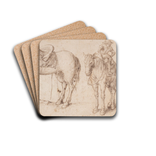 Study of a bean plant by Jacob de Gheyn II Drink Coasters - set of 4 Study of a bean plant by Jacob de Gheyn II Drink Coasters - set of 4