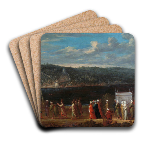 Wedding procession on the Bosphorus by Jean Baptiste Vanmour Art Drink Coaster set