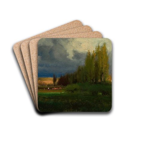 Landscape Study by George Inness Drink Coasters - set of 4