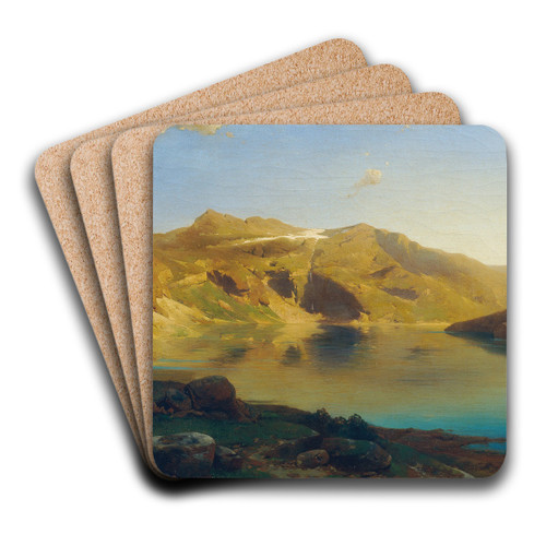 Alpensee by Eduard Peithner von Lichtenfels Art Drink Coaster set