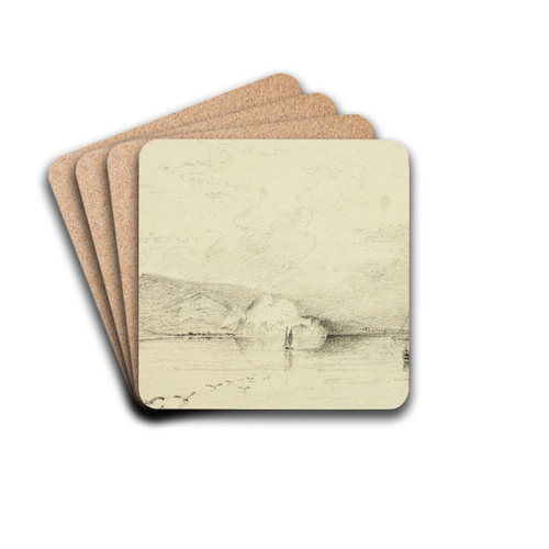 Dunbarton from the West by Copley Fielding Drink Coasters - set of 4 Dunbarton from the West by Copley Fielding Drink Coasters - set of 4