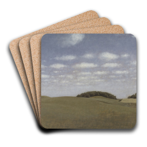 Landscape, From Lejre by Vilhelm Hammershi Art Drink Coaster set