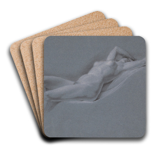 Reclining Nude, frontview by John Trumbull Art Drink Coaster set