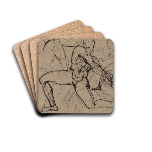 Study of a Male Nude.. by Benjamin Robert Haydon Drink Coasters - set of 4