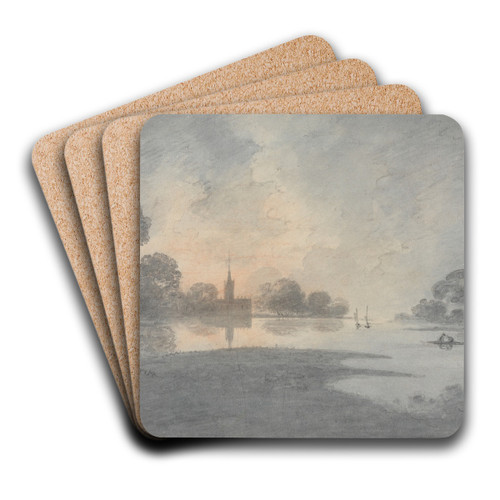 The River at Dusk, Oxford by Rev. William Henry Barnard Art Drink Coaster set