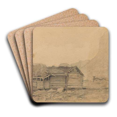 A Hamlet of Shielings by Gustav Wentzel Art Drink Coaster set