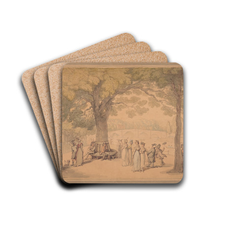 Richmond Bridge from the lower terrace by Thomas Rowlandson Drink Coasters - set of 4