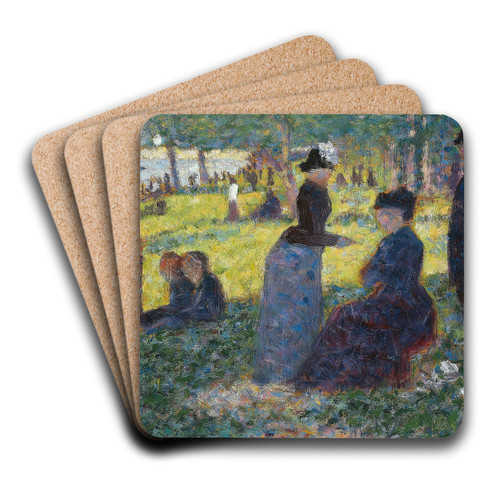 Oil Sketch for La Grande Jatte by Georges Seurat Art Drink Coaster set