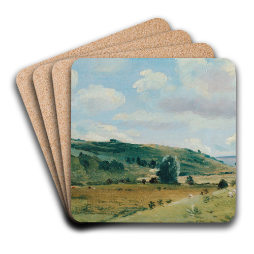 Summer Landscape near Dedham by Lionel Constable Art Drink Coaster set