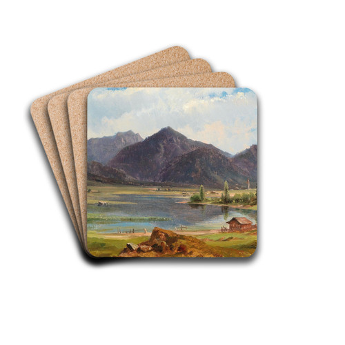 The Plansee in Tyrol by Ludwig Halauska Drink Coasters - set of 4
