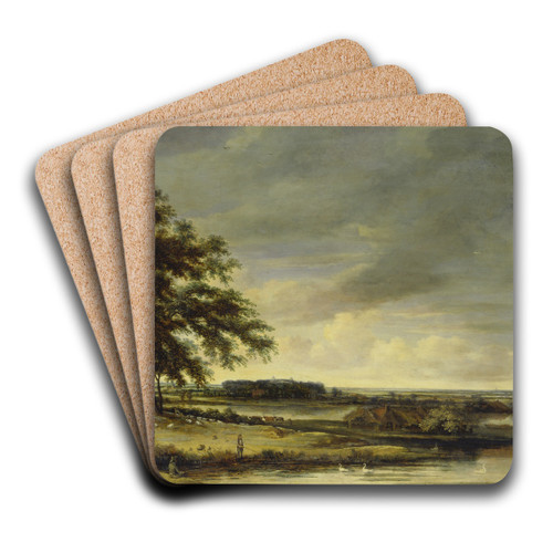 Dutch Landscape by Philips Koninck Art Drink Coaster set