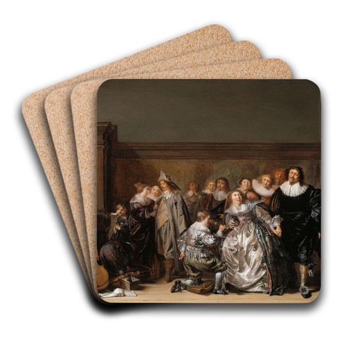 An Elegant Company by Pieter Codde Art Drink Coaster set An Elegant Company by Pieter Codde Art Drink Coaster set