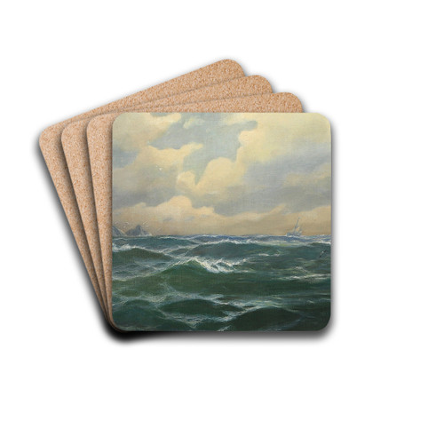 Unruhige See in Kstennhe by Max Jensen Drink Coasters - set of 4 Unruhige See in Kstennhe by Max Jensen Drink Coasters - set of 4