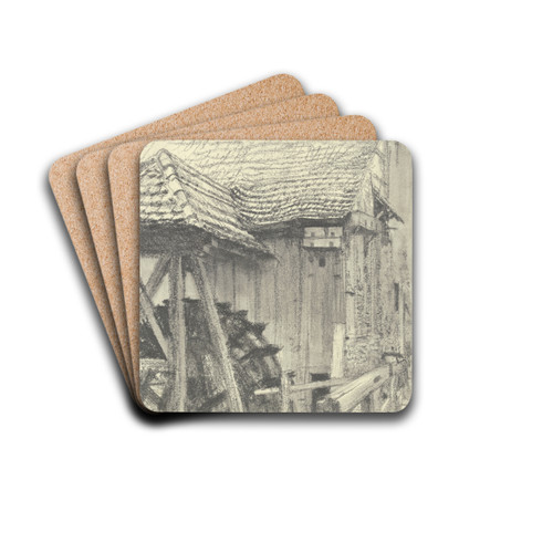 Water mill by Adolph von Menzel Drink Coasters - set of 4