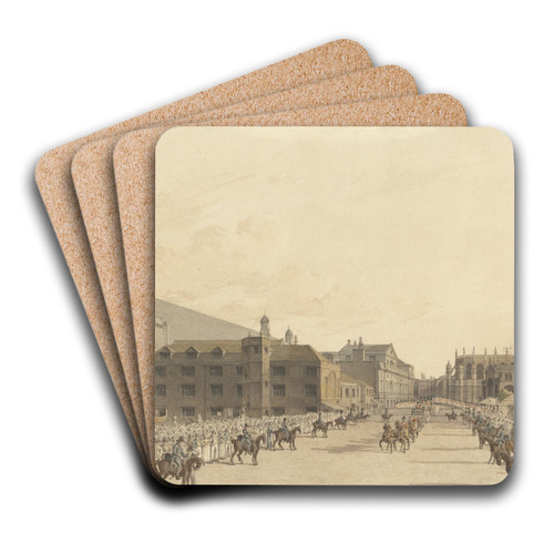 Westminster, during Queen Caroline's Trial by Robert Bremmel Schnebbelie Art Drink Coaster set