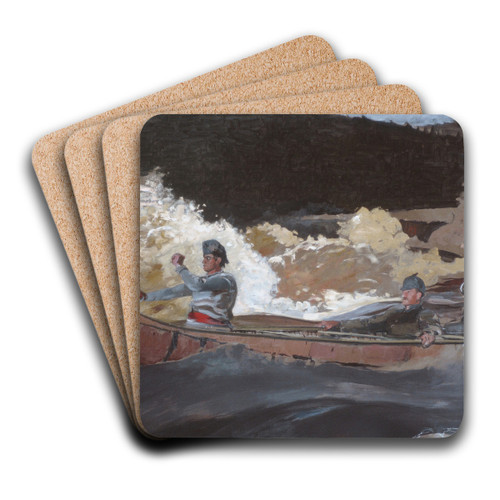Shooting the Rapids, Saguenay River by Winslow Homer Art Drink Coaster set Shooting the Rapids, Saguenay River by Winslow Homer Art Drink Coaster set