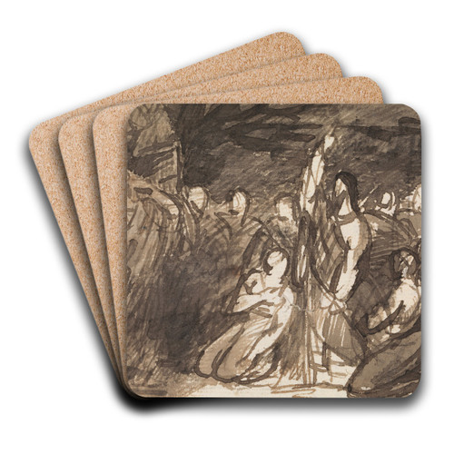 Study of Christ Raising Lazarus by Benjamin Robert Haydon Art Drink Coaster set Study of Christ Raising Lazarus by Benjamin Robert Haydon Art Drink Coaster set