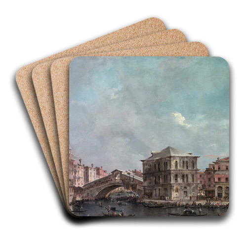 The Grand Canal above the Rialto by Francesco Guardi Art Drink Coaster set