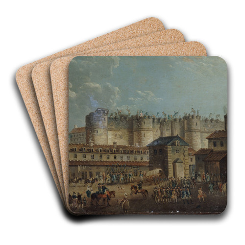 Dmolition de la Bastille, le 17 juillet 1789 by Pierre-Antoine Demachy Art Drink Coaster set