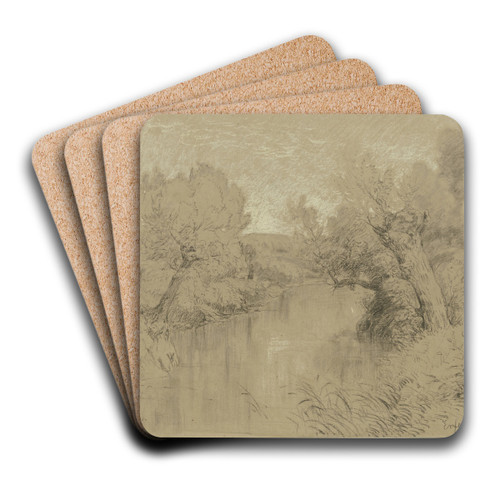 Flulandschaft bei Erfelden by Peter Burnitz Art Drink Coaster set