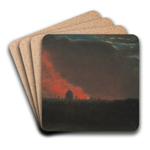 Fire in London, Seen from Hampstead by John Constable Art Drink Coaster set