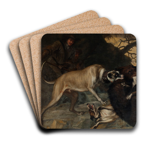 Bjrnjakt by David Klcker Ehrenstrahl Art Drink Coaster set